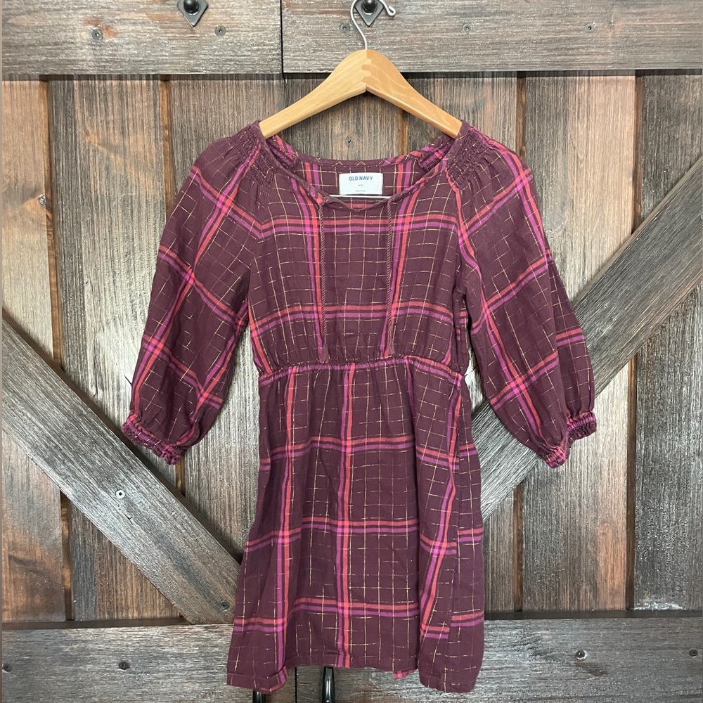 Girls plaid old navy dress/ size M